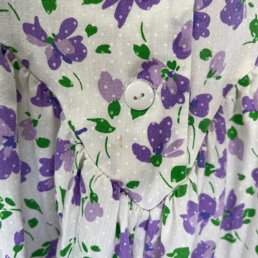 Vintage 80s Floral Mini Dress Bedford Fair Women's Small - Picture 4 of 9